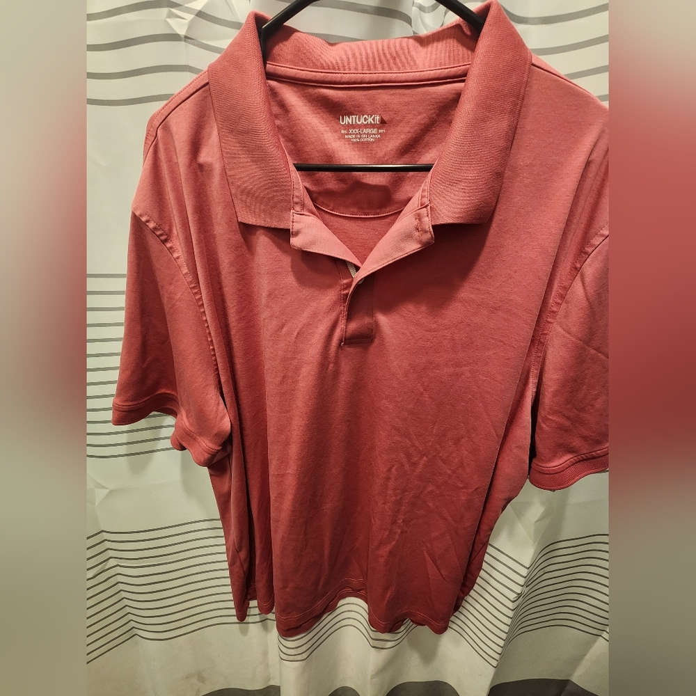 UNTUCKit Men's Polo Shirt in Dusty Rose